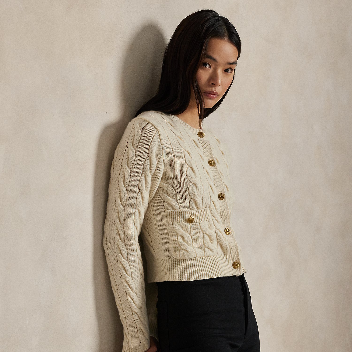 Woll-Kaschmir-Strickjacke mit Zopfmuster Woll-Kaschmir-Strickjacke mit Zopfmuster von Polo Ralph Lauren