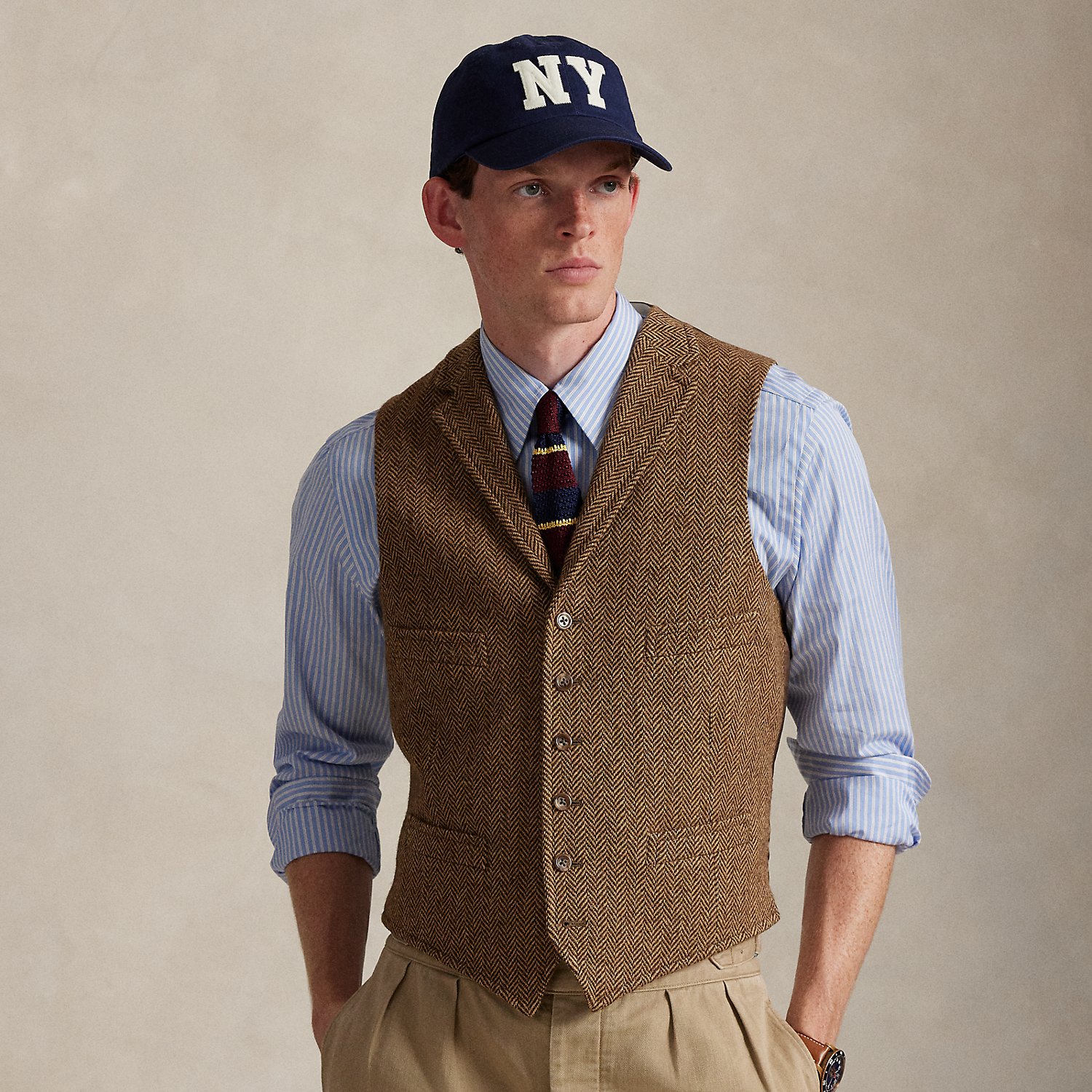 Wollweste mit Fischgratmuster von Polo Ralph Lauren