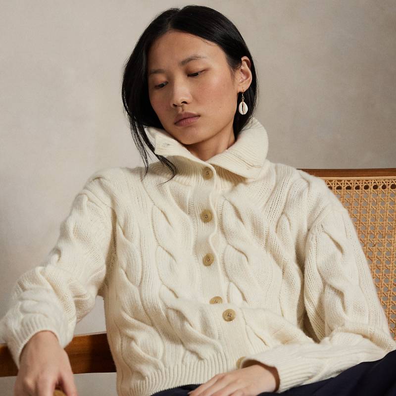Zopfmuster-Strickjacke mit Tunnelkragen Zopfmuster-Strickjacke mit Tunnelkragen von Polo Ralph Lauren