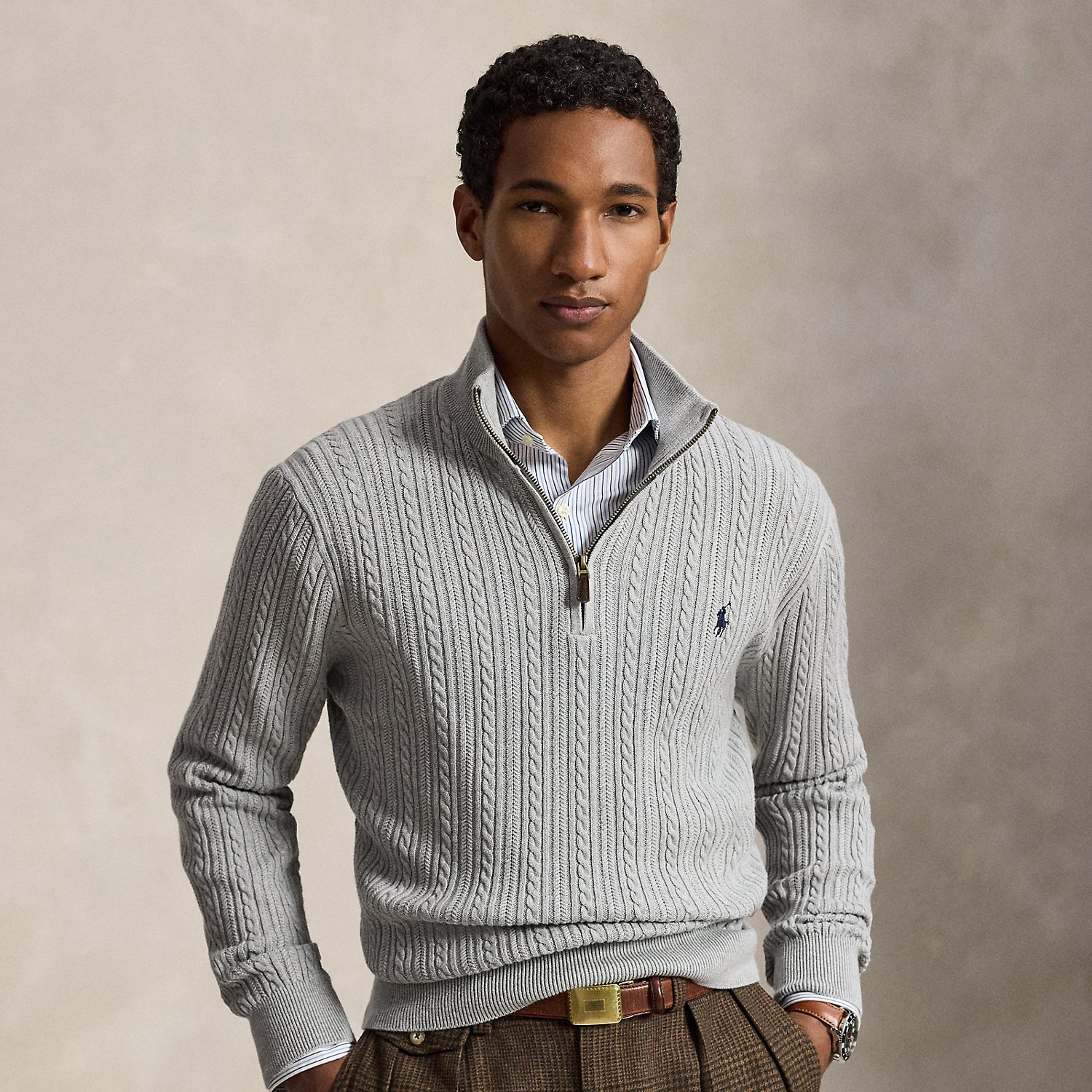 Zopfmusterpullover mit Halbrollkragen von Polo Ralph Lauren