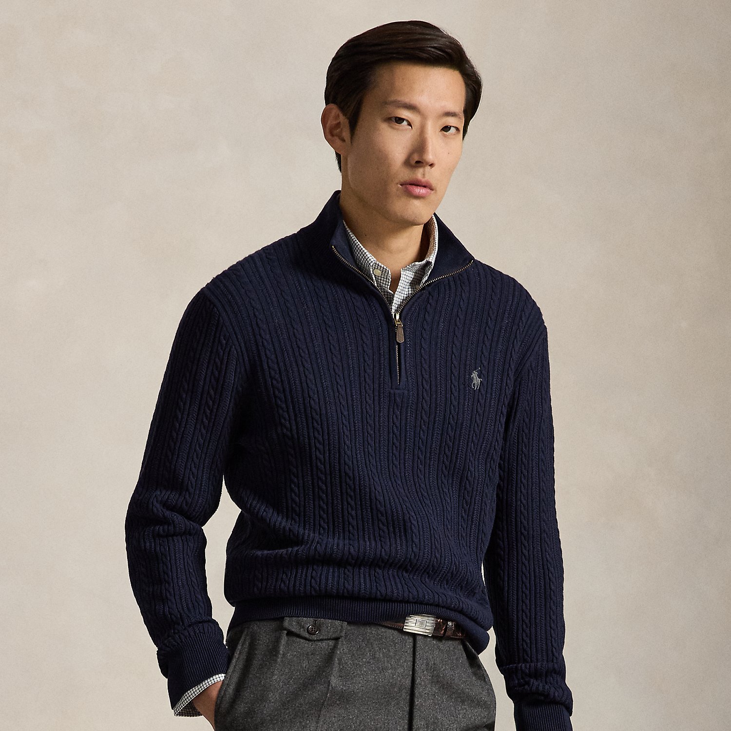 Zopfmusterpullover mit Halbrollkragen von Polo Ralph Lauren