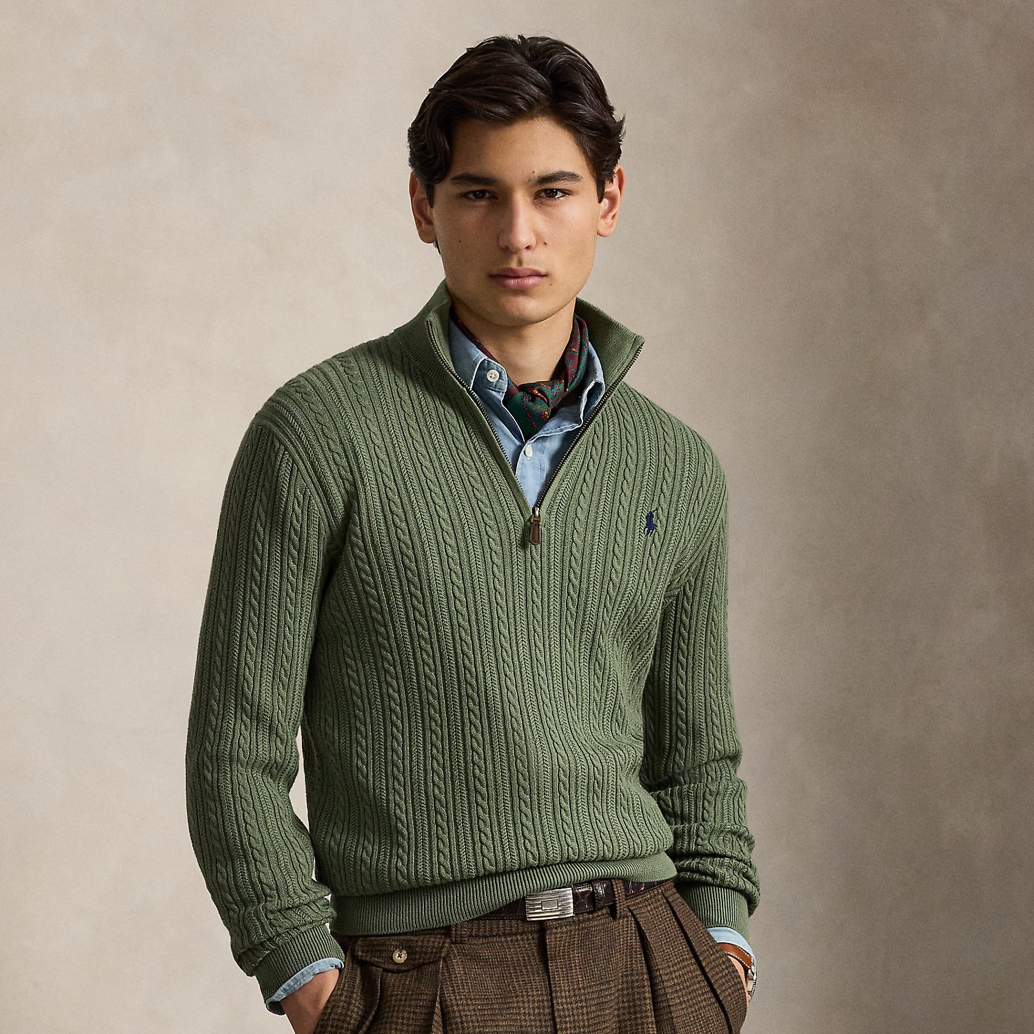Zopfmusterpullover mit Halbrollkragen von Polo Ralph Lauren