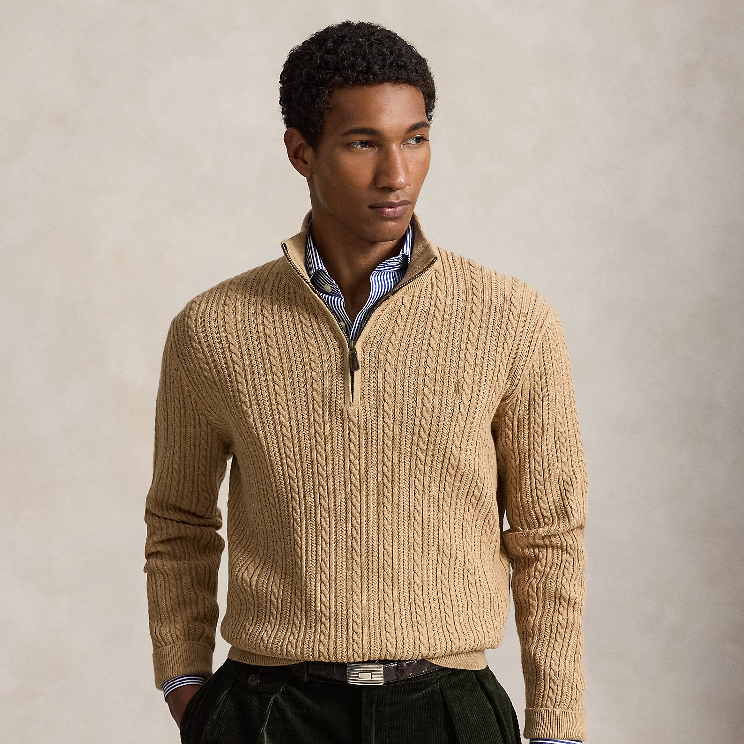 Zopfmusterpullover mit Halbrollkragen von Polo Ralph Lauren