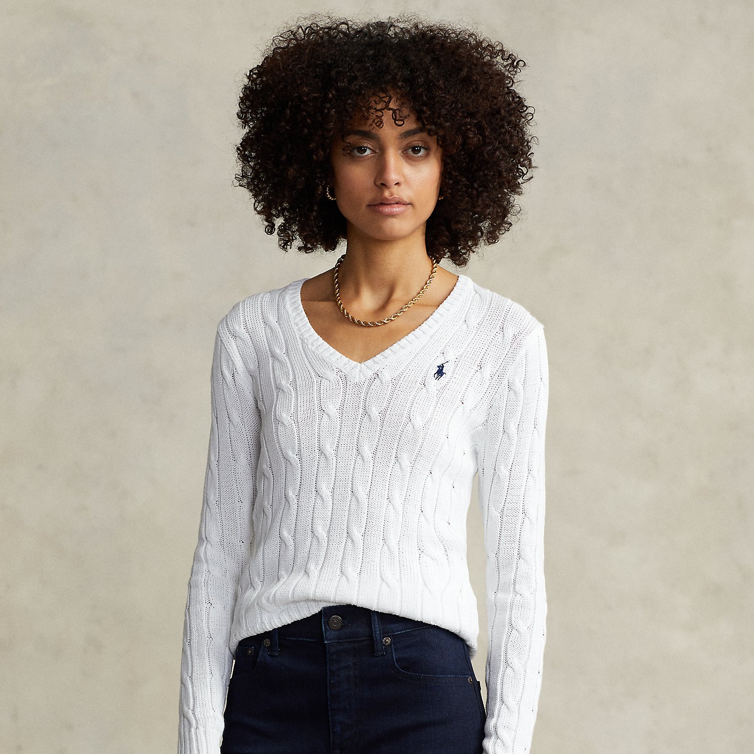 Zopfmusterpullover mit V-Ausschnitt Zopfmusterpullover mit V-Ausschnitt von Polo Ralph Lauren