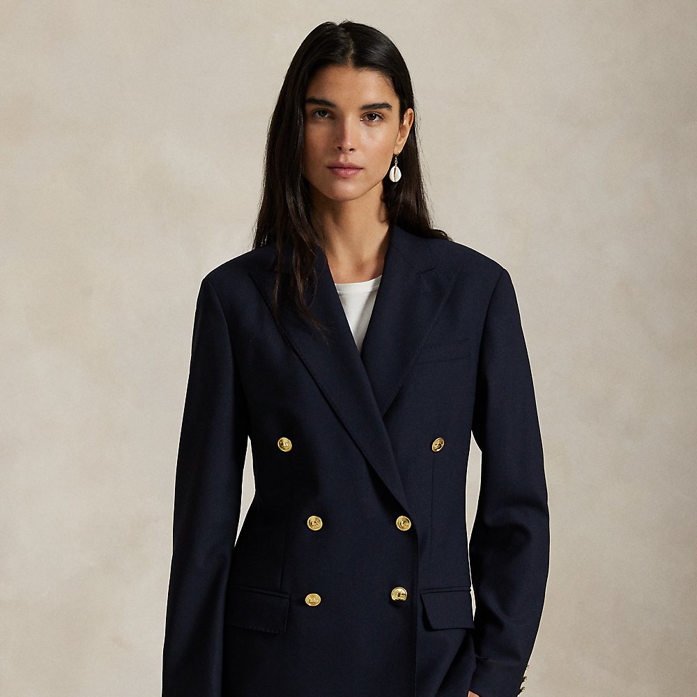 Zweireihiger Wollblazer mit Stretch von Polo Ralph Lauren