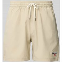 Polo Sport Badehose mit Label-Stitching in Beige, Größe M von Polo Sport