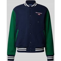 Polo Sport College-Jacke mit Label-Stitching in Dunkelblau, Größe M von Polo Sport