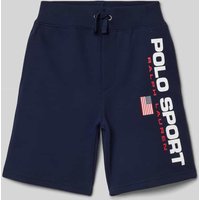 Polo Sport Regular Fit Sweatshorts mit Label Print in Marine, Größe L von Polo Sport