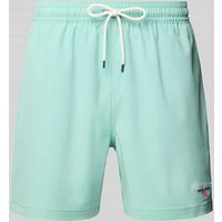 Polo Sport Relaxed Fit Badeshorts mit Label-Stitching Modell 'TRAVLER' in Mint, Größe L von Polo Sport