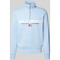 Polo Sport Sweatshirt mit Label-Print in Hellblau, Größe L von Polo Sport
