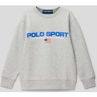 Polo Sport Sweatshirt mit Label-Print in Mittelgrau Melange, Größe L von Polo Sport