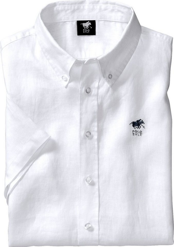 Polo Sylt Kurzarmhemd kurzarm aus reinem Naturmaterial in edler Melé-Optik von Polo Sylt