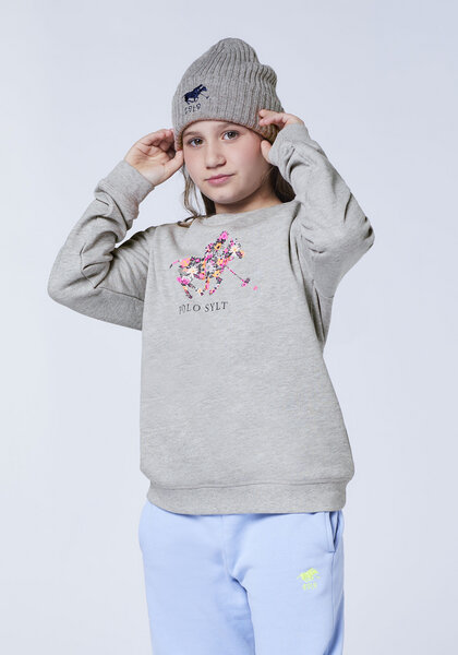 Polo Sylt Mädchen-Sweater mit geblümtem Logo – GOTS zertifiziert von Polo Sylt