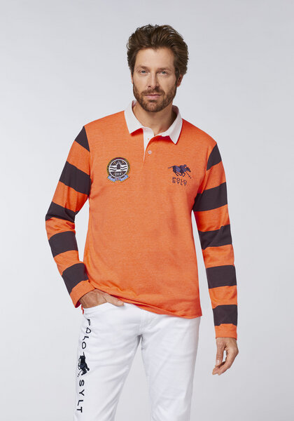 Polo Sylt Regular-Fit Langarm-Polo im Label-Stil von Polo Sylt