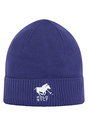 Polo Sylt Mütze mit Label-Stickerei und geripptem Saum von Polo Sylt