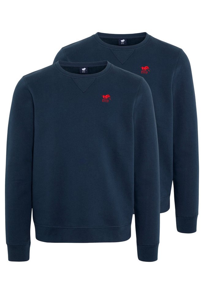 Polo Sylt Sweatshirt 2er Pack Basic (Spar-Set, 2-tlg) Sweatshirt - Baumwolle - Atmungsaktiv - Mit Label-Stickerei von Polo Sylt