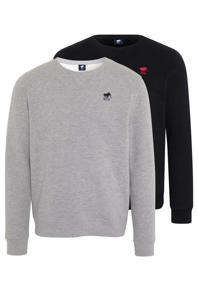 Polo Sylt Sweatshirt 2er Pack Basic (Spar-Set, 2-tlg) Sweatshirt - Baumwolle - Atmungsaktiv - Mit Label-Stickerei von Polo Sylt