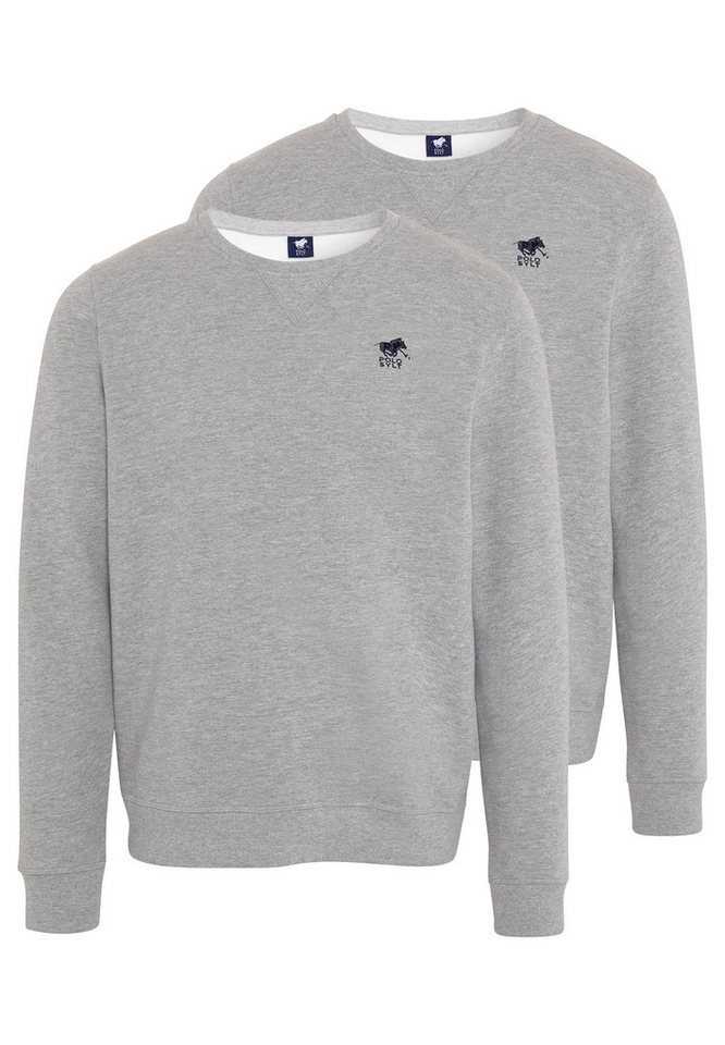 Polo Sylt Sweatshirt 2er Pack Basic (Spar-Set, 2-tlg) Sweatshirt - Baumwolle - Atmungsaktiv - Mit Label-Stickerei von Polo Sylt