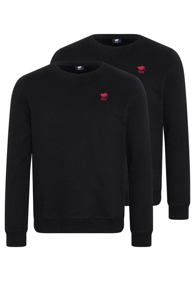 Polo Sylt Sweatshirt 2er Pack Basic (Spar-Set, 2-tlg) Sweatshirt - Baumwolle - Atmungsaktiv - Mit Label-Stickerei von Polo Sylt