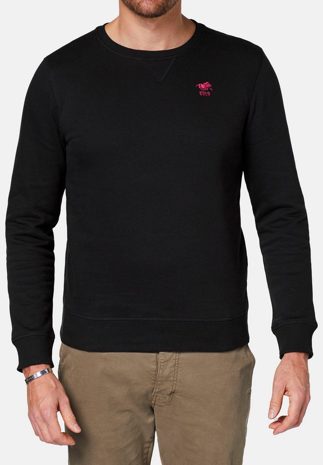 Polo Sylt Sweatshirt Basic (1-tlg) Sweatshirt - Baumwolle - Atmungsaktiv - Mit Label-Stickerei von Polo Sylt