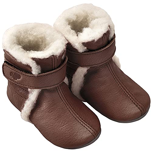 Pololo Babybootie Wollfutter dunkelbraun von Pololo