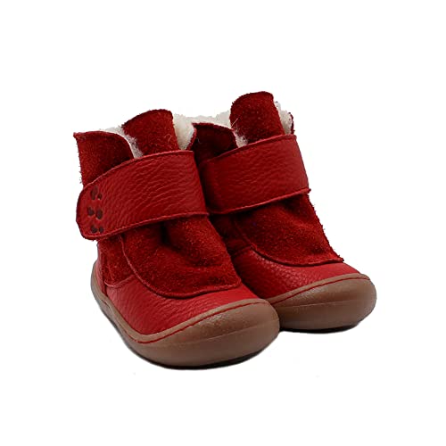 Pololo Jungen Unisex Kinder Karla Wolfutter rot Schneestiefel, 25 EU von Pololo