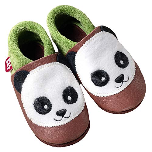 Pololo Panda Unisex-Kinder Flache Hausschuhe, Braun (Pistazie Brownie 613), EU 24/25 von Pololo