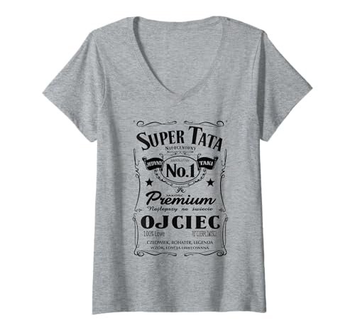 Damen Super Tata Polska Koszulka Prezent dla Taty Polish Dad T-Shirt mit V-Ausschnitt Damen Super Tata Polska Koszulka Prezent dla Taty Polish Dad T-Shirt mit V-Ausschnitt von Polska Koszulka dla Taty PL Apparel from GitGraf