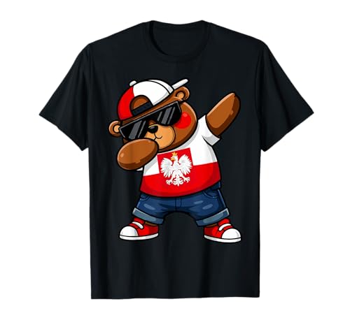 Polnischer Bär Patriotisch Polska Polnisch Dab Kinder 2025 T-Shirt von Polska Polnischer Bär Dabbing Dab Polnische Flagge