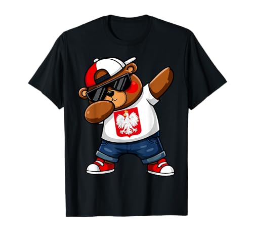 Polnischer Bär Patriotisch Polska Polnisch Dab Kinder 2025 T-Shirt von Polska Polnischer Bär Dabbing Dab Polnische Flagge