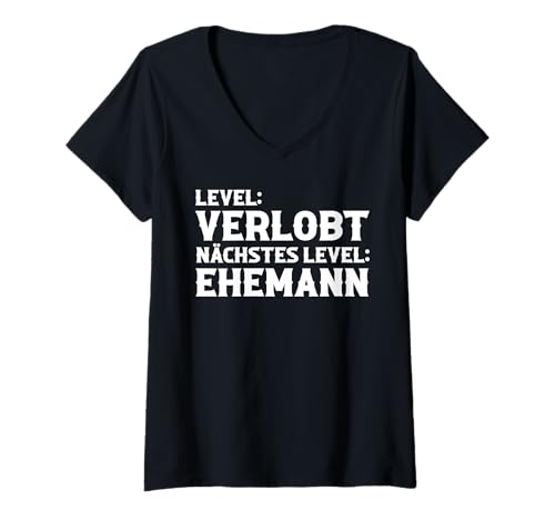 Damen Bräutigam Polterabend Gaming Junggesellenabschied T-Shirt mit V-Ausschnitt von Poltern JGA Junggesellenabschied