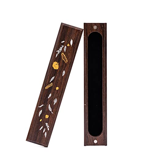 Poludie Monzo DND-Würfelbox aus Holz, D&D-Würfelhalter, 7 Stanzformen mit Filzfutter, magnetischem Deckel für D&D-Tischspiel (G/S-Blumenranke) von Poludie