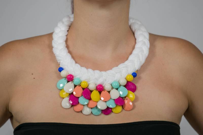 Bunte Träne Tropfen Faden Häkeln Kollier, Statementkette, Klobige Halsband Anhänger Halskette, Anthropologie, Geschenk Für Sie Bunte Träne Tropfen Faden Häkeln Kollier, Statementkette, Klobige Halsband Anhänger Halskette, Anthropologie, Geschenk Für Sie von Polumia