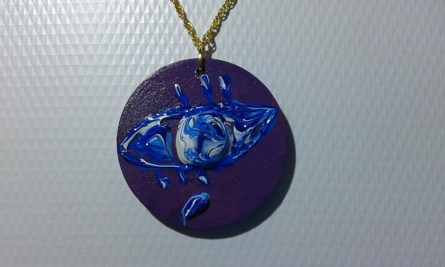 Dunkel Lila Holz Halskette, Anhänger in Handarbeit Mit Hand Bemalt, Folk Schmuck-Geschenk-Idee Für Ihre Brautjungfern Boho von Polumia