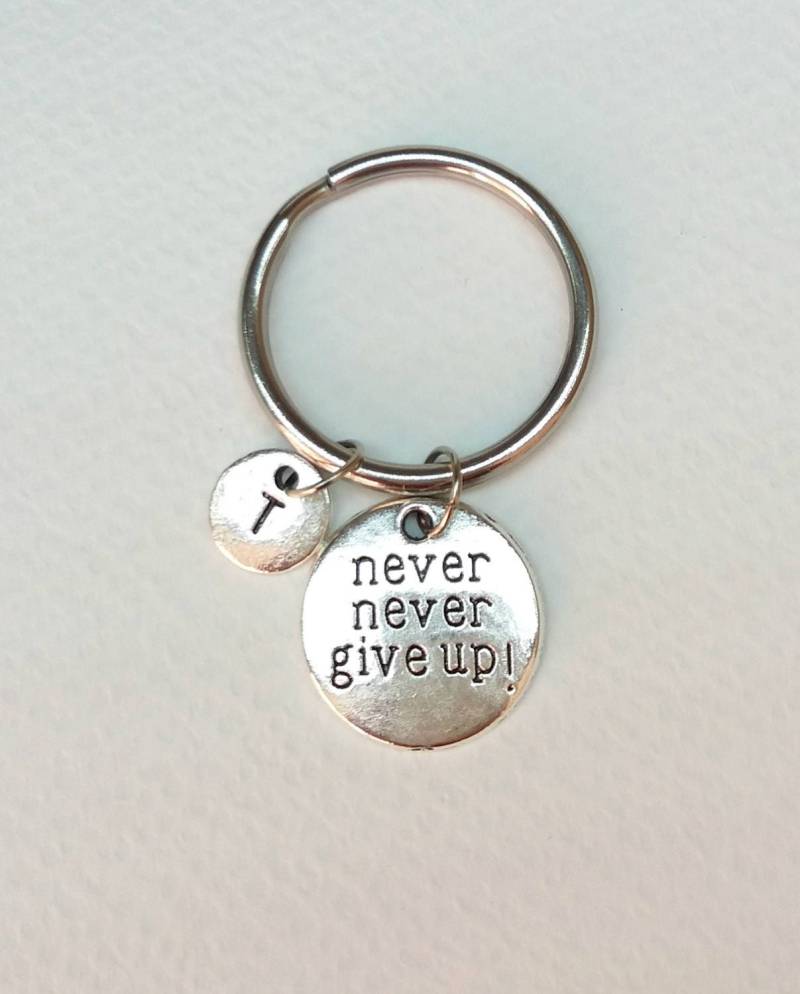 Schlüsselanhänger Niemals Geben Sie Auf, Nie, Inspirierende Schlüsselanhänger, Personalisierte Benutzerdefinierte Charme Bff von Polumia