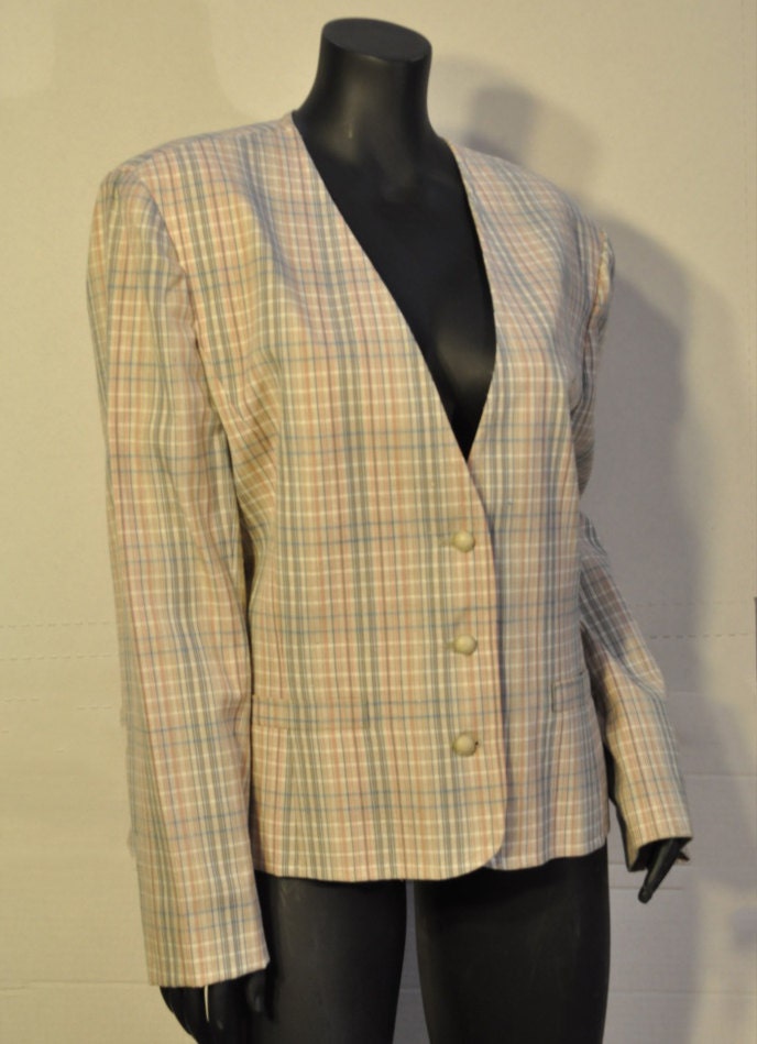 Womens Vintage Karierten Blazer von PolyEsthersApparel