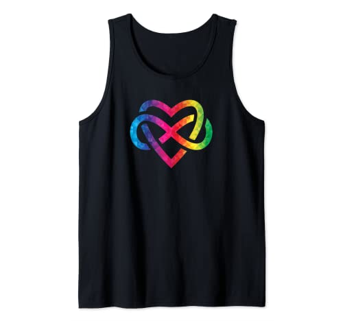 Polyamory Low Poly Regenbogen Unendlichkeit Herz Tank Top von Polyamory Inifinite Heart