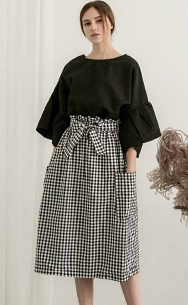 Damen Plaid 100% Baumwolle A-Linie Röcke Für Schöne Form Und Silhouette von PolygonalForest