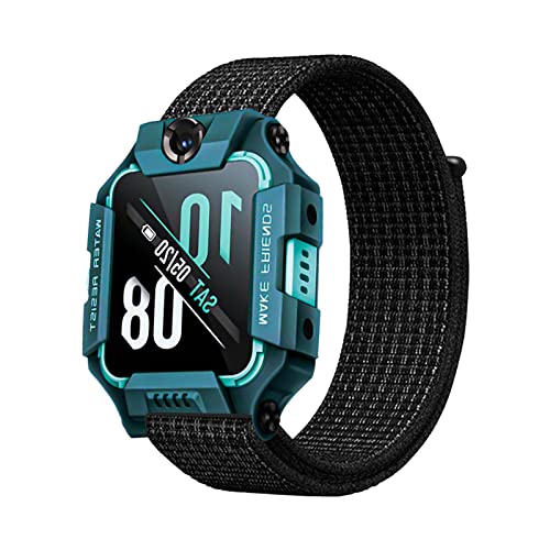 Polyjoy Kinder Nylon Armbänder kompatibel mit Watch Phone Z7/Watch Phone Z6/Watch Phone Z1 Armband, Kids Smartwatch Mädchen Jungen Weich Verstellbare Ersatzbänder-Black von Polyjoy