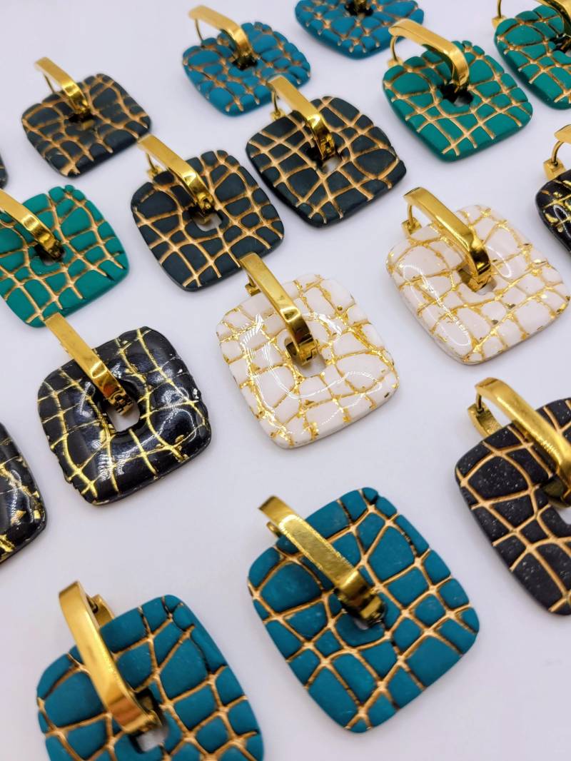 Adele// Elegant Gemusterte Huggies Aus Polymer Clay // Einzigartig Handgefertigt von PolyphonieDesign