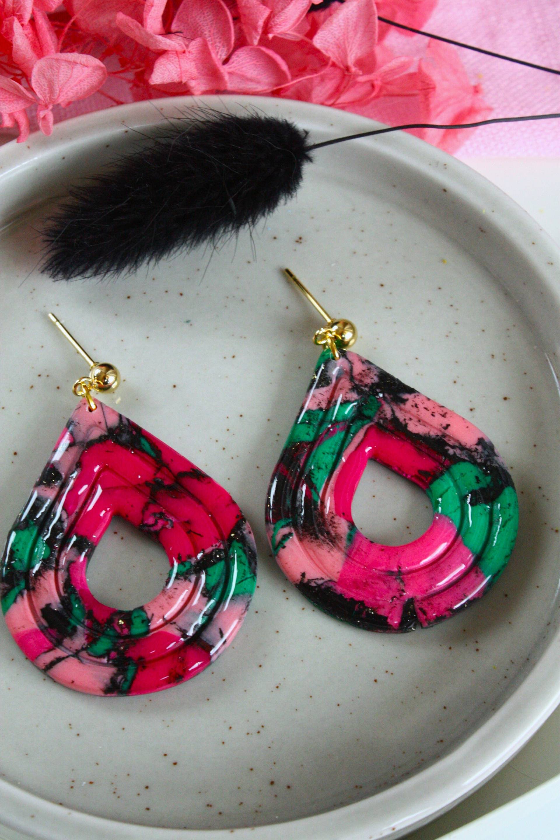 Arielle Collection // Auffällige Colour-Blocking Ohrringe Aus Polymer Clay Und Uv Resin Arielle Collection // Auffällige Colour-Blocking Ohrringe Aus Polymer Clay Und Uv Resin von PolyphonieDesign