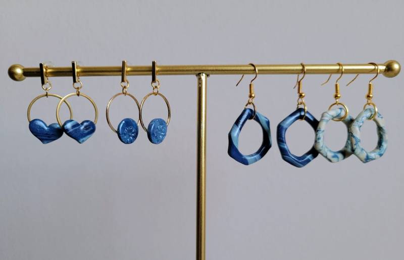 Blue Collection - Statement-Ohrringe in Blauen Facetten von PolyphonieDesign
