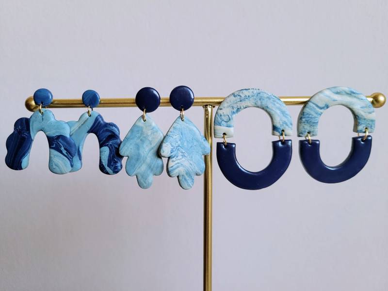 Blue Collection - Statement-Ohrringe in Blauen Facetten von PolyphonieDesign