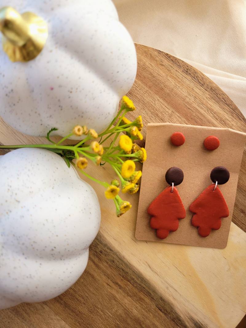 Herbstkollektion Ohrringsets Aus Polymer Clay in Lederoptik von PolyphonieDesign