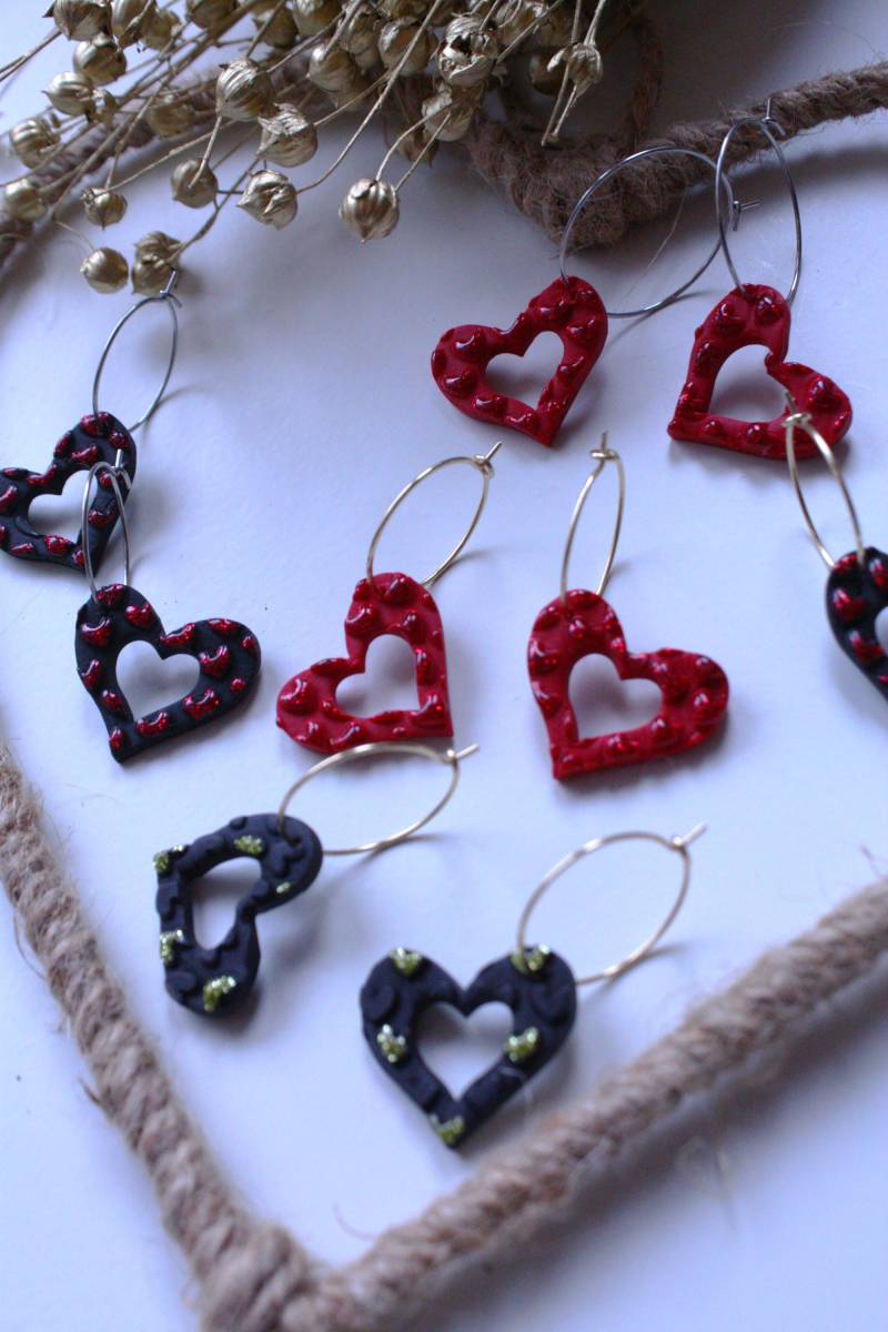 Valentina// Elegante Ohrringe Zum Tag Der Liebe Aus Polymer Clay - Handgemacht Und Hypoallergen von PolyphonieDesign