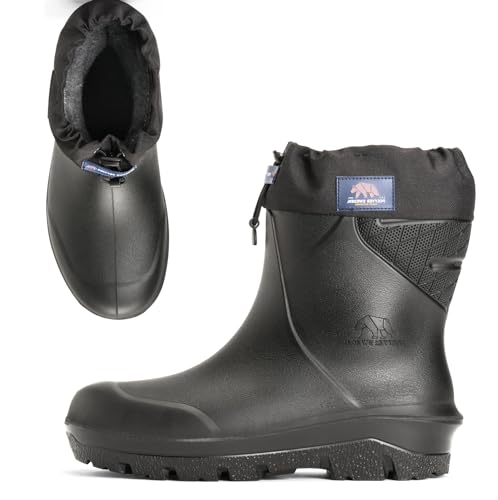 Polyver klassischer Winterstiefel Niedrig | Schwarz | Größe 36-48 | Winterschuhe | Außergewöhnlicher Komfort | Wasserfeste, rutschfeste, leichte und wärmeisolierende Winterstiefel von Polyver