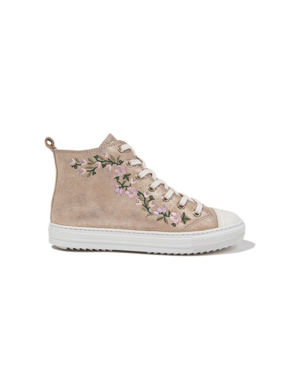 Pom D'api Sneakers mit Blumenstickerei - Gold von Pom D'api