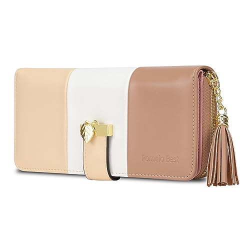 Pomelo Best Damen Geldbörse Mehrfarbig gestreift Portmonee aus Kunstleder, RFID Groß Portemonnaie mit 12 Kartenfächer und Münzfach von Pomelo Best