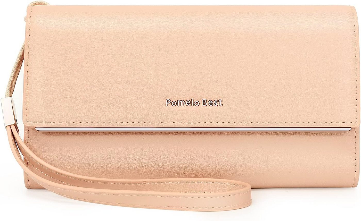 Pomelo Best Geldbörse Damen Handytasche Portemonnaie Portmonee Geldbeutel Weich Leder Lang (Frauen Handtasche Ledergeldbörse Brieftasche mit 12 Kartenfächer, Slim Wallet, Kreditkartenetui, Kartenetui, Kartenhalter), NFC RFID-Schutz mit Münzfach Groß 19,5 x 10,5 x 3,5cm von Pomelo Best