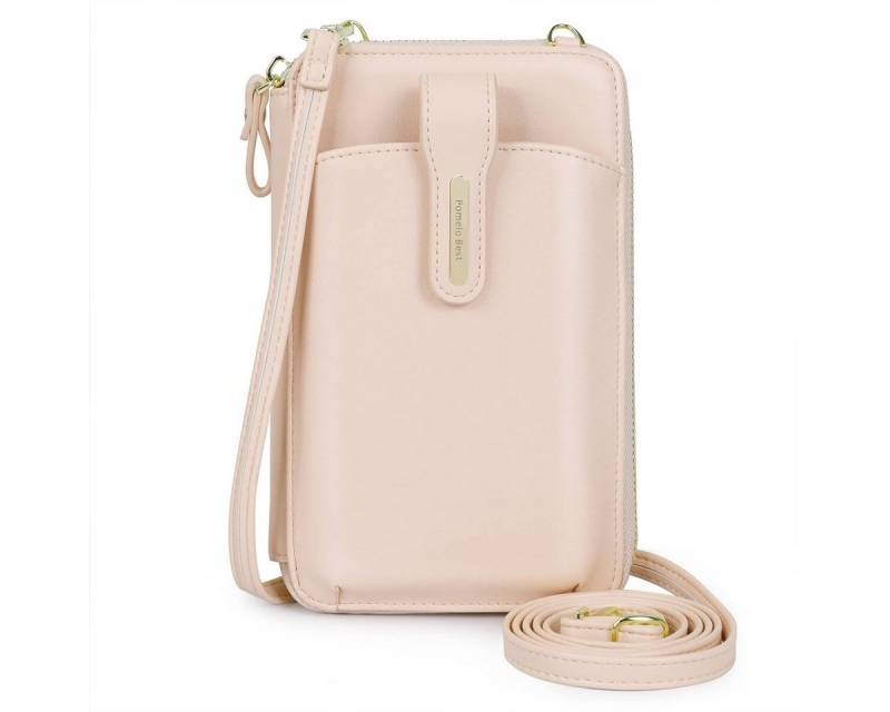 OKWISH Handytasche Damen Schultertasche Kleine Handy Umhängetasche Tasche Geldbörse (Reisepass Tasche Anti-Diebstahl mit verstellbar abnehmbar Schultergurt, Handyfach mit Magnetverschluss, mit Credit Card Slots, Brieftasche), mit vielen Kartenfächer Reißverschluss Münzfach Beutel 18,7x12,5x4 cm von OKWISH